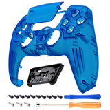 eXtremeRate LUNA Redesigned Front Shell with Touchpad for PS5 Controller BDM-010/020/030/040/050 - Clear Blue - GHPFM004