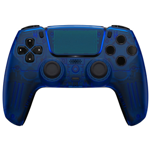 eXtremeRate LUNA Redesigned Front Shell with Touchpad for PS5 Controller BDM-010/020/030/040/050 - Clear Blue - GHPFM004