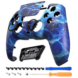 eXtremeRate LUNA Redesigned Front Shell with Touchpad for PS5 Controller BDM-010/020/030/040/050/060 - Aqua Magic - GHPFT027G4
