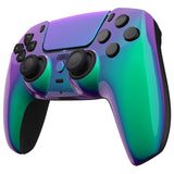 eXtremeRate LUNA Redesigned Front Shell with Touchpad for PS5 Controller BDM-010/020/030/040/050 - Chameleon Green Purple - GHPFP007