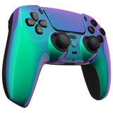 eXtremeRate LUNA Redesigned Front Shell with Touchpad for PS5 Controller BDM-010/020/030/040/050 - Chameleon Green Purple - GHPFP007