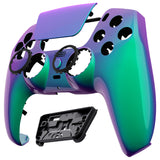 eXtremeRate LUNA Redesigned Front Shell with Touchpad for PS5 Controller BDM-010/020/030/040/050 - Chameleon Green Purple - GHPFP007