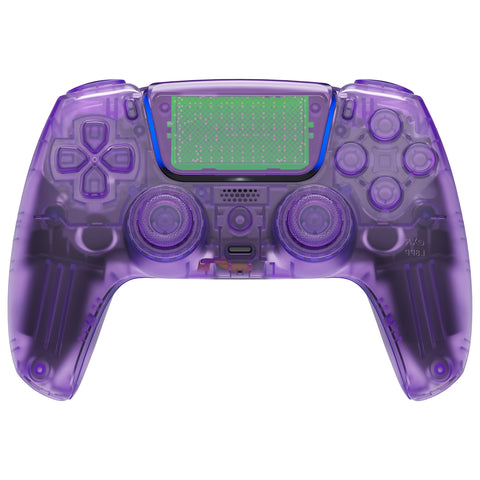 eXtremeRate Luna Redesigned Full Set Shells & Buttons for PS5 Controller BDM-030/040/050 - Clear Atomic Purple - KQXPFM002