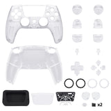 eXtremeRate Luna Redesigned Full Set Shells & Buttons for PS5 Controller BDM-030/040/050 - Clear - KQXPFM001