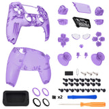 eXtremeRate Luna Redesigned Full Set Shells & Buttons for PS5 Controller BDM-030/040/050 - Clear Atomic Purple - KQXPFM002