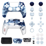 eXtremeRate Luna Redesigned Full Set Shells & Buttons for PS5 Controller BDM-030/040/050 - Porcelain Dragon - KQXPFT001