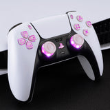 eXtremeRate Multi-Colors Luminated D-pad Thumbstick Share Option Home Face Buttons for PS5 Controller BDM-030/040/050, Cherry Blossoms Pink Buttons 7 Colors 9 Modes DTF V3 LED Kit for PS5 Controller - PFLED17G3