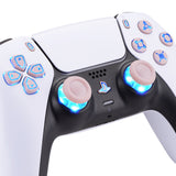 eXtremeRate Multi-Colors Luminated D-pad Thumbstick Share Option Home Face Buttons for PS5 Controller BDM-030/040/050, Cherry Blossoms Pink Buttons 7 Colors 9 Modes DTF V3 LED Kit for PS5 Controller - PFLED17G3
