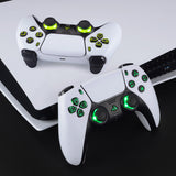 eXtremeRate Multi-Colors Luminated Buttons DTF V4 LED Kit for PS5 Controller BDM-030/040/050/060 - Black - PFLED02G4