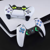 eXtremeRate Multi-Colors Luminated Buttons DTF V4 LED Kit for PS5 Controller BDM-030/040/050/060 - Chameleon Purple Blue - PFLED04G4