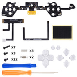 eXtremeRate Multi-Colors Luminated Buttons D&F LED Kit for PS5 Edge Controller - Transparent Clear Buttons - KRXEGM001