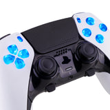 eXtremeRate Multi-Colors Luminated Buttons D&F LED Kit for PS5 Edge Controller - Transparent Clear Buttons - KRXEGM001