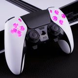 eXtremeRate Multi-Colors Luminated Buttons D&F LED Kit for PS5 Edge Controller - Transparent Clear Buttons - KRXEGM001