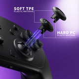 eXtremeRate Octagonal Gated Sticks Design Faceplate Shell with ThumbsGear Thumbsticks for Nintendo Switch 2 Pro Controller - Black - BDEPTM001