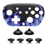 eXtremeRate Octagonal Gated Sticks Design Faceplate Shell with ThumbsGear Thumbsticks for Nintendo Switch 2 Pro Controller - Blue Flame - BDEPTR003