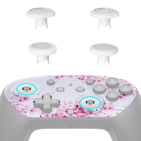eXtremeRate Octagonal Gated Sticks Design Faceplate Shell with ThumbsGear Thumbsticks for Nintendo Switch 2 Pro Controller - Cherry Blossom Whisper - BDEPTR006