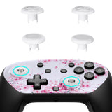 eXtremeRate Octagonal Gated Sticks Design Faceplate Shell with ThumbsGear Thumbsticks for Nintendo Switch 2 Pro Controller - Cherry Blossom Whisper - BDEPTR006