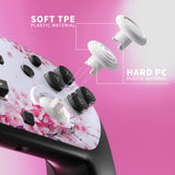 eXtremeRate Octagonal Gated Sticks Design Faceplate Shell with ThumbsGear Thumbsticks for Nintendo Switch 2 Pro Controller - Cherry Blossom Whisper - BDEPTR006