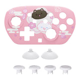 eXtremeRate Octagonal Gated Sticks Design Faceplate Shell with ThumbsGear Thumbsticks for Nintendo Switch 2 Pro Controller - Cherry Blossoms Kitten - BDEPTR009
