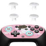 eXtremeRate Octagonal Gated Sticks Design Faceplate Shell with ThumbsGear Thumbsticks for Nintendo Switch 2 Pro Controller - Cherry Blossoms Kitten - BDEPTR009