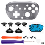 eXtremeRate Octagonal Gated Sticks Design Faceplate Shell with ThumbsGear Thumbsticks for Nintendo Switch 2 Pro Controller - Clear Slate Black - BDEPTM002