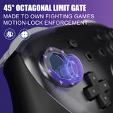eXtremeRate Octagonal Gated Sticks Design Faceplate Shell with ThumbsGear Thumbsticks for Nintendo Switch 2 Pro Controller - Clear Slate Black - BDEPTM002