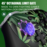 eXtremeRate Octagonal Gated Sticks Design Faceplate Shell with ThumbsGear Thumbsticks for Nintendo Switch 2 Pro Controller - Green Weeds - BDEPTR002