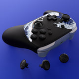 eXtremeRate Octagonal Gated Sticks Design Faceplate Shell with ThumbsGear Thumbsticks for Nintendo Switch 2 Pro Controller - The Great Wave Off Kanagawa - BDEPTR001