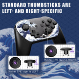 eXtremeRate Octagonal Gated Sticks Design Faceplate Shell with ThumbsGear Thumbsticks for Nintendo Switch 2 Pro Controller - The Great Wave Off Kanagawa - BDEPTR001