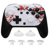 eXtremeRate Octagonal Gated Sticks Design Faceplate Shell with ThumbsGear Thumbsticks for Nintendo Switch 2 Pro Controller - Winter Blossom - BDEPTR005