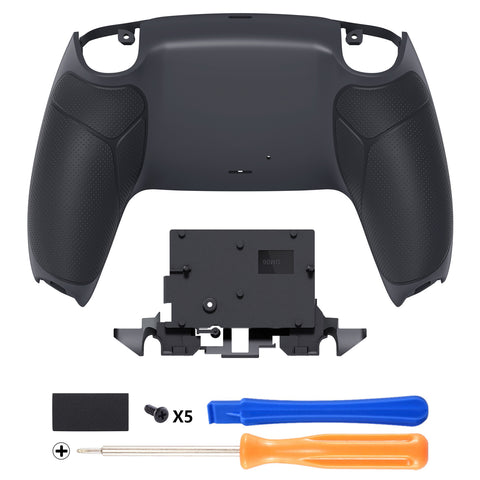 eXtremeRate Performance Custom Back Housing Bottom Shell for PS5 Controller BDM-010/020/030/040/050/060 - Rubberized Classic Gray & Dark Gray - DPFU6004G2