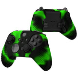 eXtremeRate PlayVital Green & Black Soft Anti-Slip Silicone Cover Skins, Controller Protective Case for New Xbox One Elite Series 2 (Model 1797 and Core Model 1797) with Thumb Grips Analog Caps - XBOWP0063GC