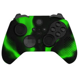 eXtremeRate PlayVital Green & Black Soft Anti-Slip Silicone Cover Skins, Controller Protective Case for New Xbox One Elite Series 2 (Model 1797 and Core Model 1797) with Thumb Grips Analog Caps - XBOWP0063GC