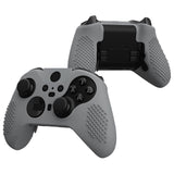 eXtremeRate PlayVital New Hope Gray Soft Anti-Slip Silicone Cover Skins, Controller Protective Case for New Xbox One Elite Series 2 (Model 1797 and Core Model 1797) with Thumb Grips Analog Caps - XBOWP0060GC