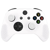 eXtremeRate PlayVital Soft Silicone Controller Cover Thumb Stick  Caps for Xbox One S for Xbox One X - White - XBOWP0057GC