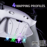 eXtremeRate RISE4 Plus MAX Back Paddles Kit with Clicky Trigger Stops & Rubberized Grip for PS5 Controller BDM-030/040/050/060 - White Gray - HKCPFM002M3