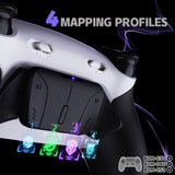 eXtremeRate RISE4 Plus MAX Back Paddles Kit with Clicky Trigger Stops & Rubberized Grip for PS5 Controller BDM-030/040/050 - White Black - Black - HKCPFM004M2