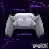 eXtremeRate RISE4 Plus MAX Back Paddles Kit with Clicky Trigger Stops & Rubberized Grip for PS5 Controller BDM-030/040/050 - White Gray - HKCPFM002M2