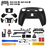 eXtremeRate Real Metal Buttons (RMB) Version RISE4 Plus MAX Back Paddles Kit with Clicky Trigger Stops & Rubberized Grip for PS5 Controller BDM-030/040/050 - Black - HKCPFJ001M2