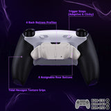 eXtremeRate Real Metal Buttons (RMB) Version RISE4 Plus MAX Back Paddles Kit with Clicky Trigger Stops & Rubberized Grip for PS5 Controller BDM-030/040/050 - White Black - Silver - HKCPFJ003M2