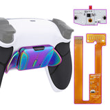 eXtremeRate Rainbow Aura Blue & Purple Real Metal Buttons (RMB) Version RISE4 Remap Kit for PS5 Controller BDM-030/040 - Rubberized White Black - YPFJ7012G3