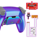 eXtremeRate Rainbow Aura Blue & Purple Real Metal Buttons (RMB) Version RISE V3 Remap Kit for PS5 Controller BDM-030/040/050 - Chameleon Purple Blue - XPFJ7014G4