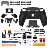 eXtremeRate Real Metal Buttons (RMB) Version RISE4 Plus MAX Back Paddles Kit with Clicky Trigger Stops & Rubberized Grip for PS5 Controller BDM-030/040/050/060 - Black - HKCPFJ001M3