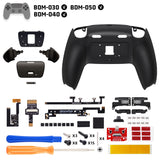 eXtremeRate Real Metal Buttons (RMB) Version RISE Plus MAX Back Paddles Kit with Clicky Trigger Stops & Rubberized Grip for PS5 Controller BDM-030/040/050 - Black - GQTPFJ001M2