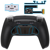 eXtremeRate Real Metal Buttons (RMB) Version RISE4 Plus MAX Back Paddles Kit with Clicky Trigger Stops & Rubberized Grip for PS5 Controller BDM-010/020 - Black - HKCPFJ001