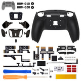 eXtremeRate Real Metal Buttons (RMB) Version RISE4 Plus MAX Back Paddles Kit with Clicky Trigger Stops & Rubberized Grip for PS5 Controller BDM-010/020 - Black - HKCPFJ001