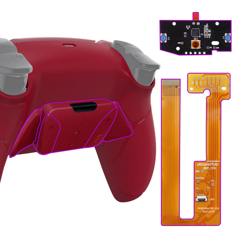 eXtremeRate Remappable RISE4 Remap Kit for PS5 Controller BDM-030/040/050 - Rubberized Volcanic Red - YPFU6014G3