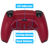 eXtremeRate Remappable Rise4 Remap Kit for PS5 Controller BDM-010/020 - Rubberized Volcanic Red - YPFU6014