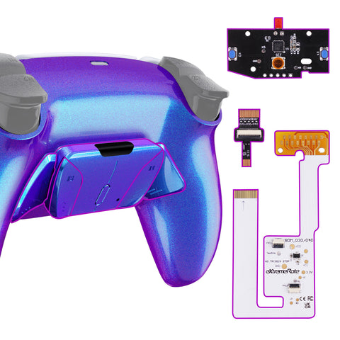 eXtremeRate Remappable RISE4 V3 Remap Kit for PS5 Controller BDM-030/040/050 - Chameleon Purple Blue - YPFP3008G4