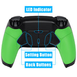 eXtremeRate Remappable RISE4 V3 Remap Kit for PS5 Controller BDM-030/040/050 - Rubberized Green - YPFU6004G4